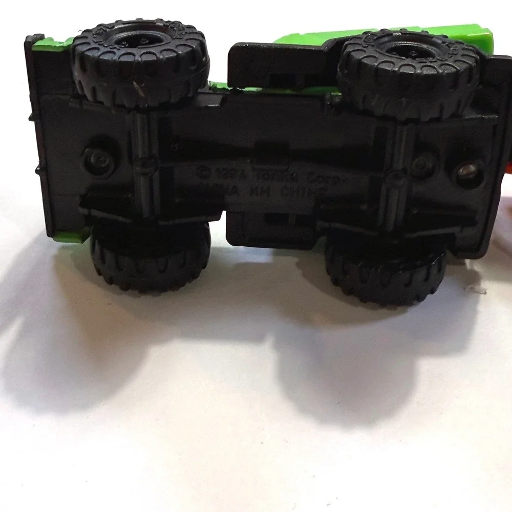 Vintage Tonka Diecast Construction Vehicle Lot Green Cement Mixer Orange Loader